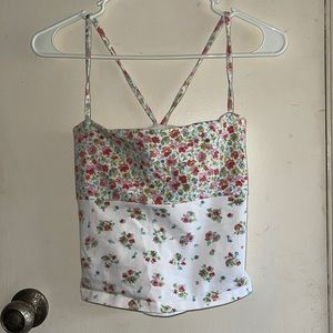 COPY - Criss Cross back tank top with flowers
